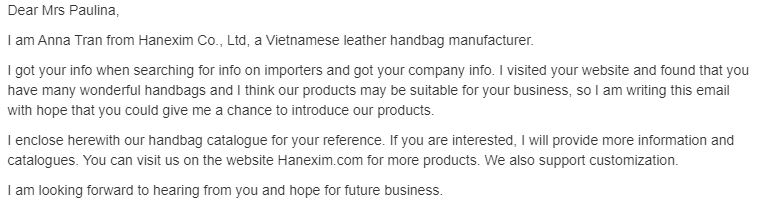 Viết email chào hàng 