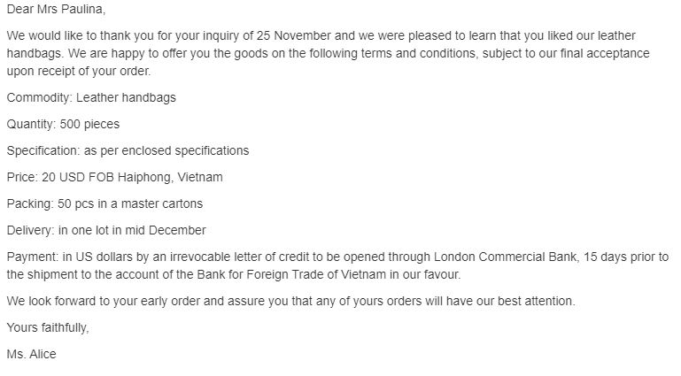 cách viết email chào hàng offer email